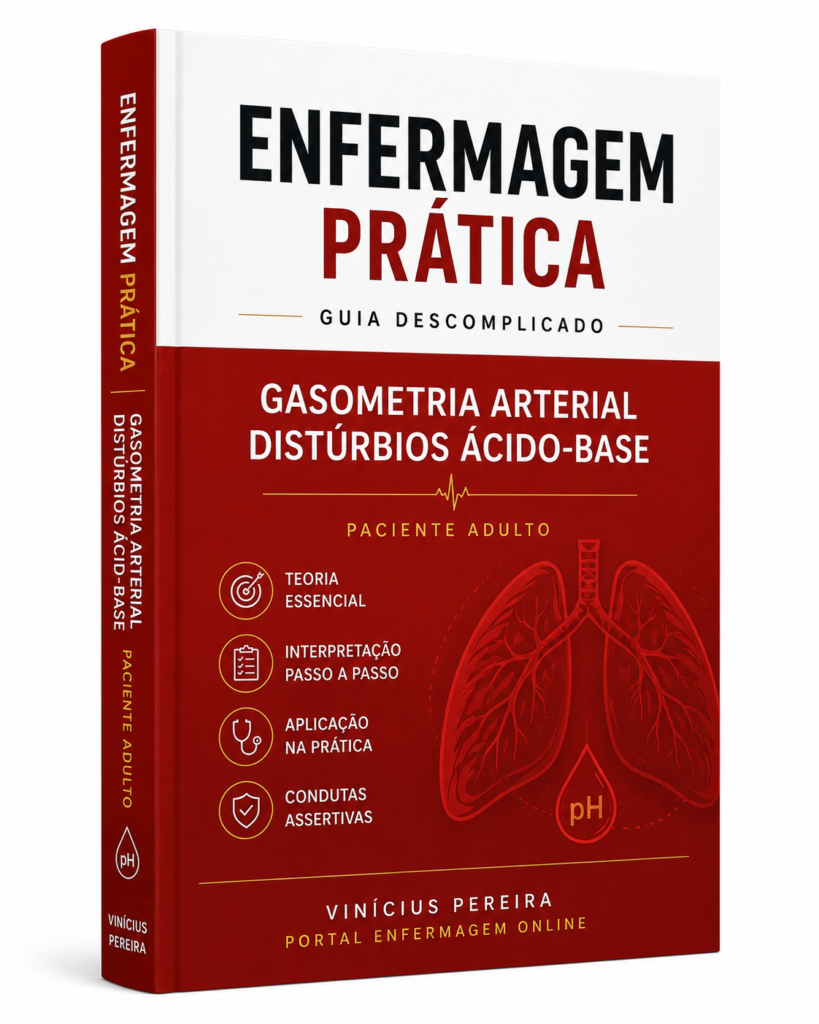 Capa do livro ditital / ebook Gasometria Arterial e Distúrbios Ácido-Base para Enfermagem, coleção Enfermagem Prática